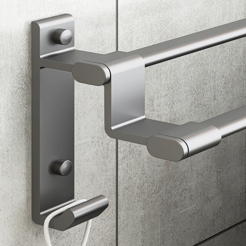 Punch-free towel rack space aluminum multi-layer bath towel rack bathroom gun gray towel rack bathroom wall hanging rod