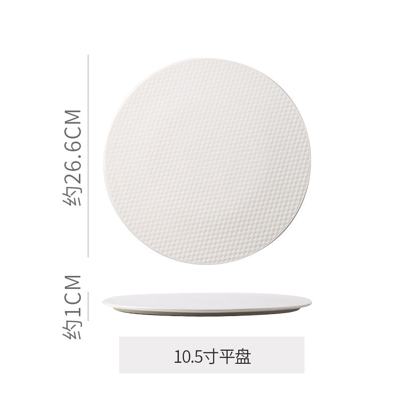 Western-style flat plate, hotel restaurant ceramic display plate, steak plate, creative light luxury high-end western-style plate, dessert plate