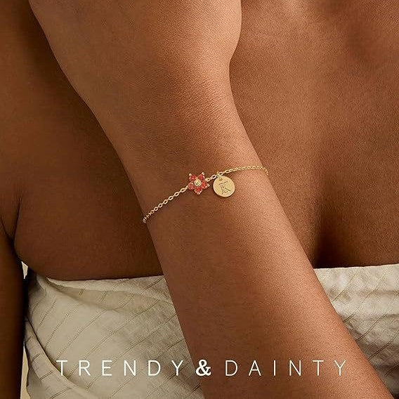 Trendy daisy letter bracelet for women - unique design, accessible luxury, exquisite zircon flower jewelry