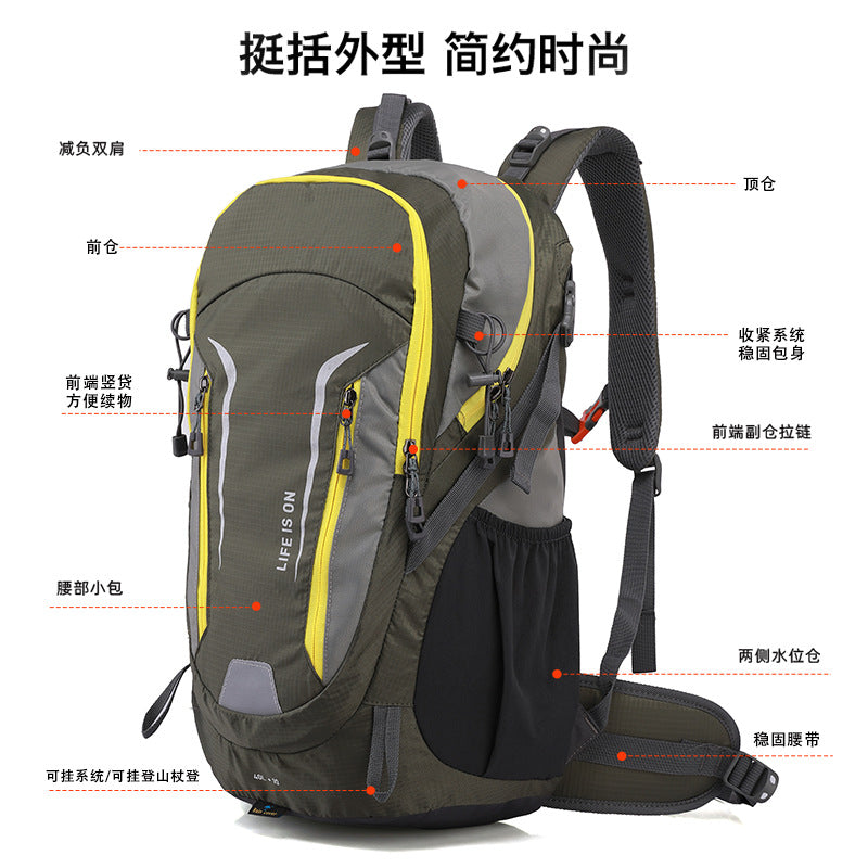 New quality nylon hiking backpack large capacity splash-proof mountaineering bag outdoor bag cycling bag sports backpack