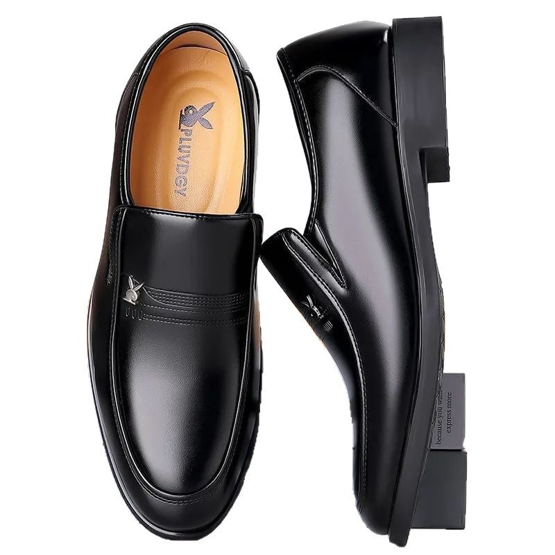 【genuine soft cowhide leather】clearance sale: men's leather shoes - anti-slip business work shoes for middle-aged and elderly dads