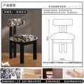 Black frame + plum blossom cushion, fas grade rubberwood