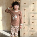 Kidsfall and winter shu velvet 320gthickenedpure cotton autumn clothes and long pants home clothes suit class a boneless baby suit clothes