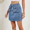European and american cross-border e-commerce  spring/summer new arrivals:  independent store washed denim skirt with elastic waistband