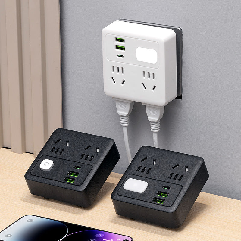 Wireless fast charging socket 86-type slim converter multifunctional power strip with usb port expansion and surge protection