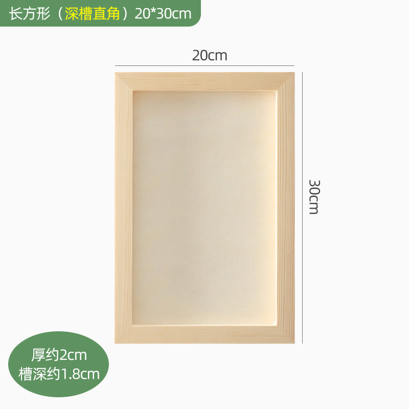 Solid wood clay picture frame mounted wood clay photo frame handmade DIY material wood frame colored clay works display empty frame