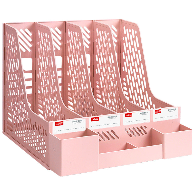 Huajie Desktop File Storage Rack File Rack Thickened Student Bookstand File Box File Bar Data Shelf