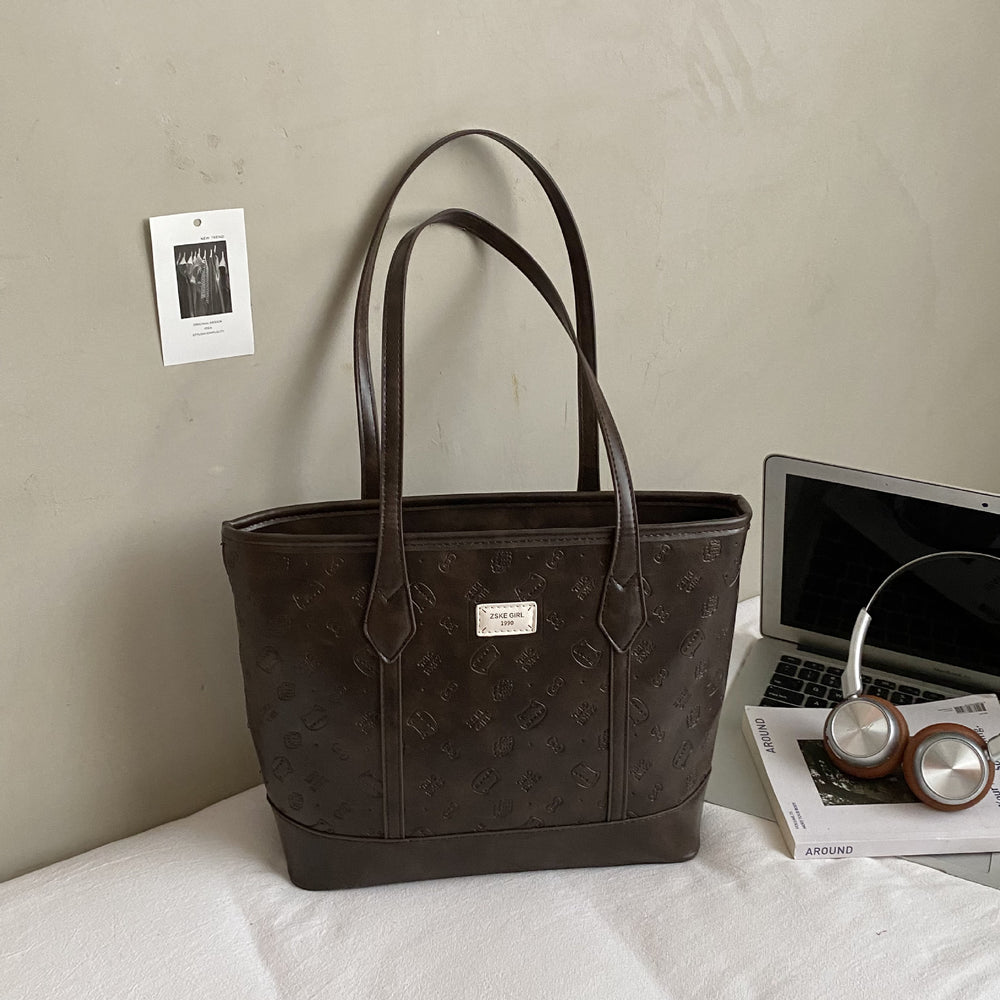 High-end retro bag for women, new autumn collection, versatile basket bag, fashionable and textured shoulder bag, large capacity tote bag