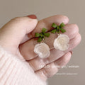 Small fresh green earrings for women niche stylesense of designcasual earrings classy sense tea series early spring earrings wholesale