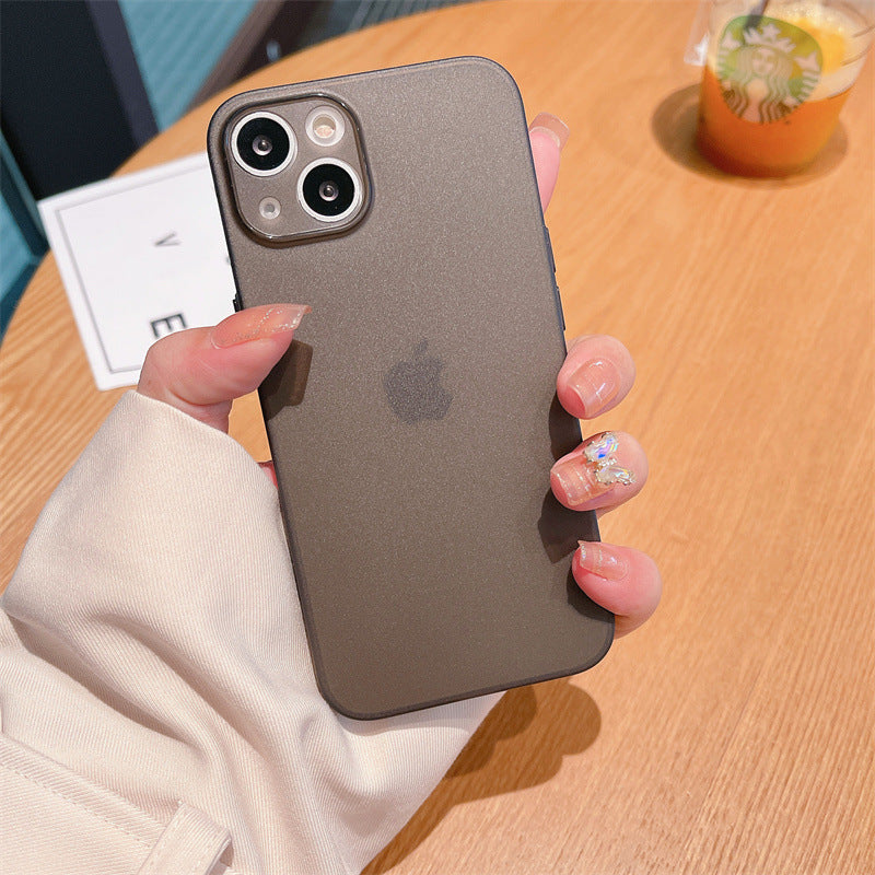 Suitable for iphone17pro ultra-thin frosted mobile phone case golden apple 15 heat dissipation fine hole 14 skin feel protective cover