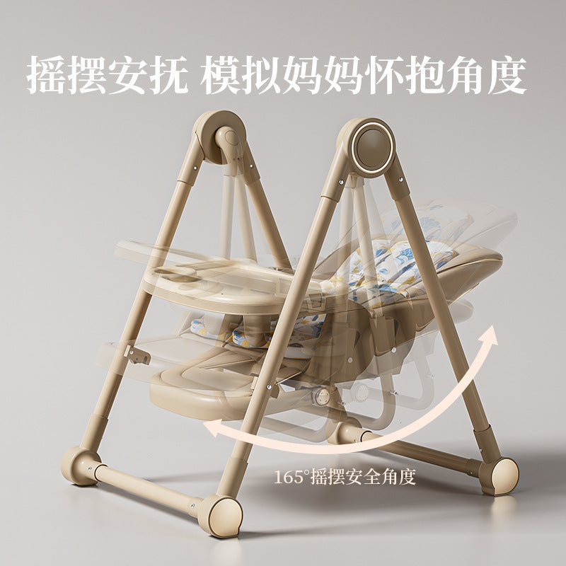 Baby dining chair, multi-functional reclining, folding and rocking, children's dining table and chairs, babies can be adjusted in multiple gears