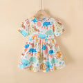 New cotton silk girls' princess dress - summer floral print kids' beach dress - summer camisole top