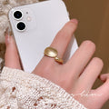 Irregular gold matte ring - women's unique design, minimalist style, index finger ring, light luxury, high-end adjustable ring