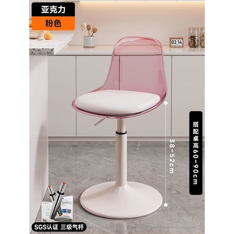 Accessible luxury scandinavian bar chair modern casual bar swivel chair for home adjustable chair front desk bar stool back chair