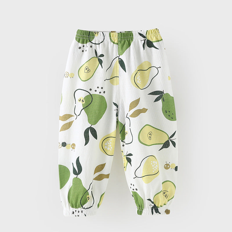 Baby cotton mosquito pants for boys, summer lightweight style, class a, summer air conditioning pants for infants and toddlers