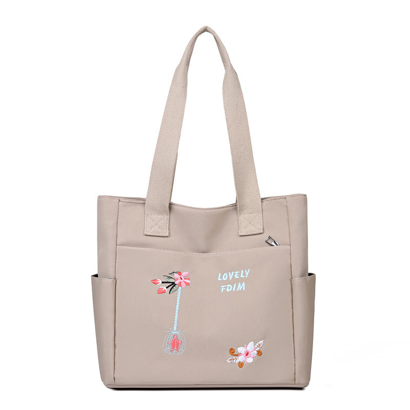 New fashion embroidered tote bag - women's large capacity versatile shoulder bag - trendy lightweight tote - mom bag