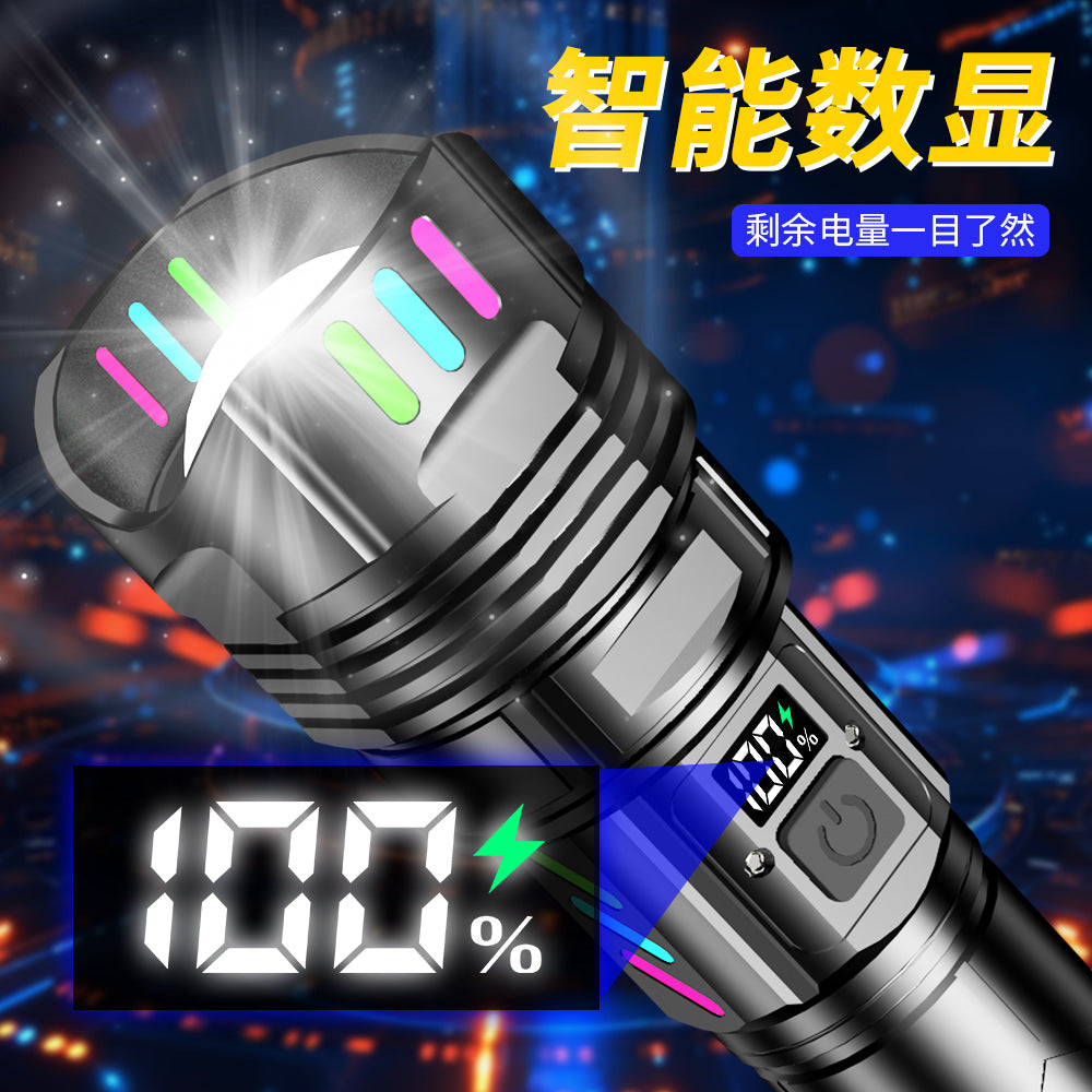 Cross-border explosive flashlight, strong light rechargeable outdoor super bright long-distance shooting, small portable home durable led light