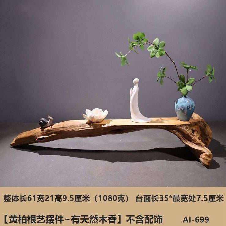 Weathered dead wood ornaments 2 thuja root carving bonsai bottom base tea ceremony tea room tea table dry tea table