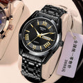 4088 roman dual calendar - black band, black dial