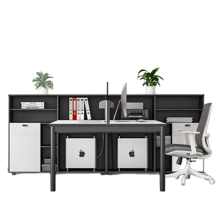 Staff office desk and chair combination workstation screen booth casual modern double four-person financial table facing each other employee table white
