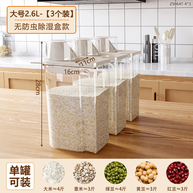 Grain storage box food grade for home kitchen noodles flour beans rice bucket food grade sealed storage