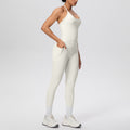 Cloud-feel quick-dry tie-up tank top & high-waisted pocket leggings activewear set - perfect for outdoor running, fitness, and yoga