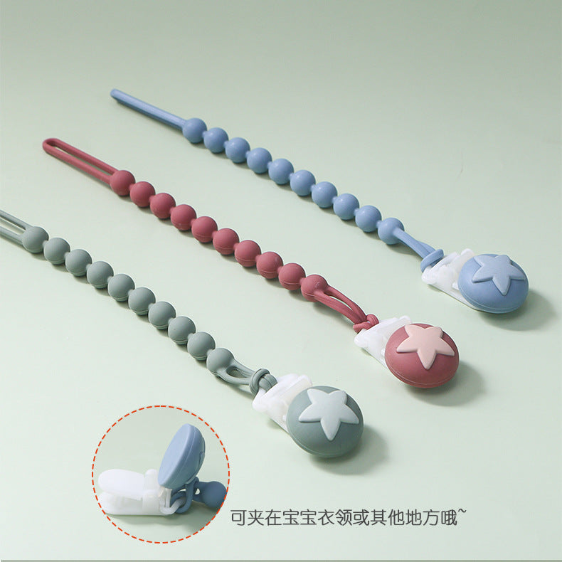 baby pacifier anti-chain kids teether toy anti-lost chain food grade silicone all-in-one pacifier chain
