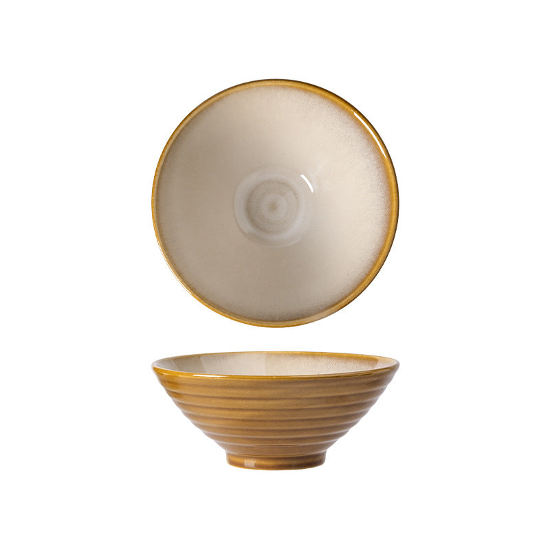 Retro style kiln discoloration clay hat bowl japanese restaurant high-looking ramen bowl home practical soup bowl noodle bowl