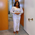 women's plus size dress, foreign trade african style  new hotfix rhinestone beaded v-neck evening gown