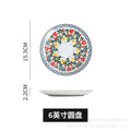 Wholesale nordic creative ceramic dessert plate round multi-tiered skewer plate fruit plate household personalized decal plate