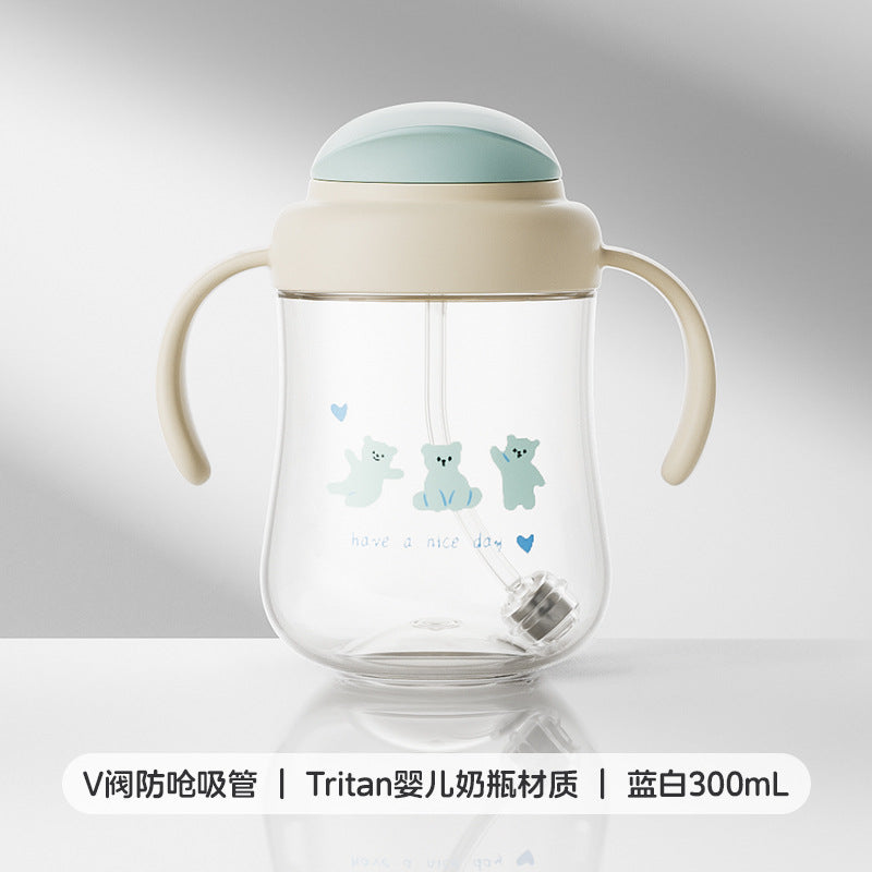 Baohui tritan flip-top sippy cup straw bottle - direct drinking cup for toddlers and babies aged 1-3+