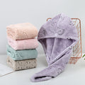Coral fleece hair drying cap - quick absorption, soft & gentle, fast drying, perforated floral design, women's head wrap - wholesale