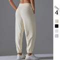 New drawstring solid color high-elasticity athletic sweatpants - breathable, loose-fit yoga pants for women, perfect for training, running, and fitness - ankle length