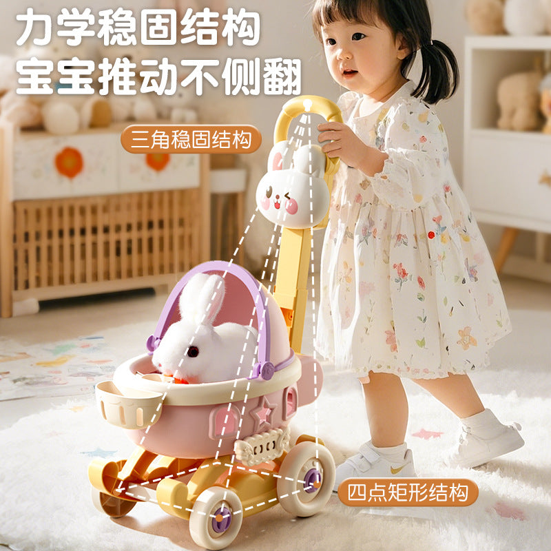 Kids electric stuffed toys baby artificial stroller play house girl stroller birthday gift cute pet doll