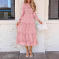 Amazon fashion elegant floral long sleeve dress women's  spring new arrival - graceful and flowy