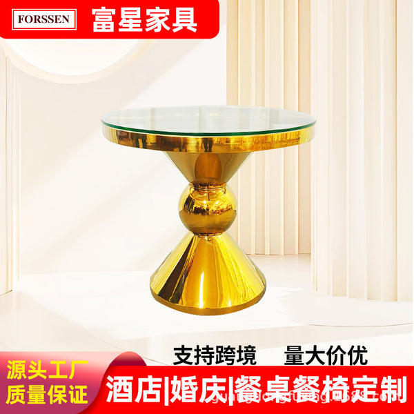 Manufacturer  for wedding party decoration stainless steel dining table hotel furniture banquet cake table party event