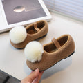 Vancahao girlfall and winterfleece-lined lambswool outwear cotton shoes new arrival fur ball slip-on cute fur shoes