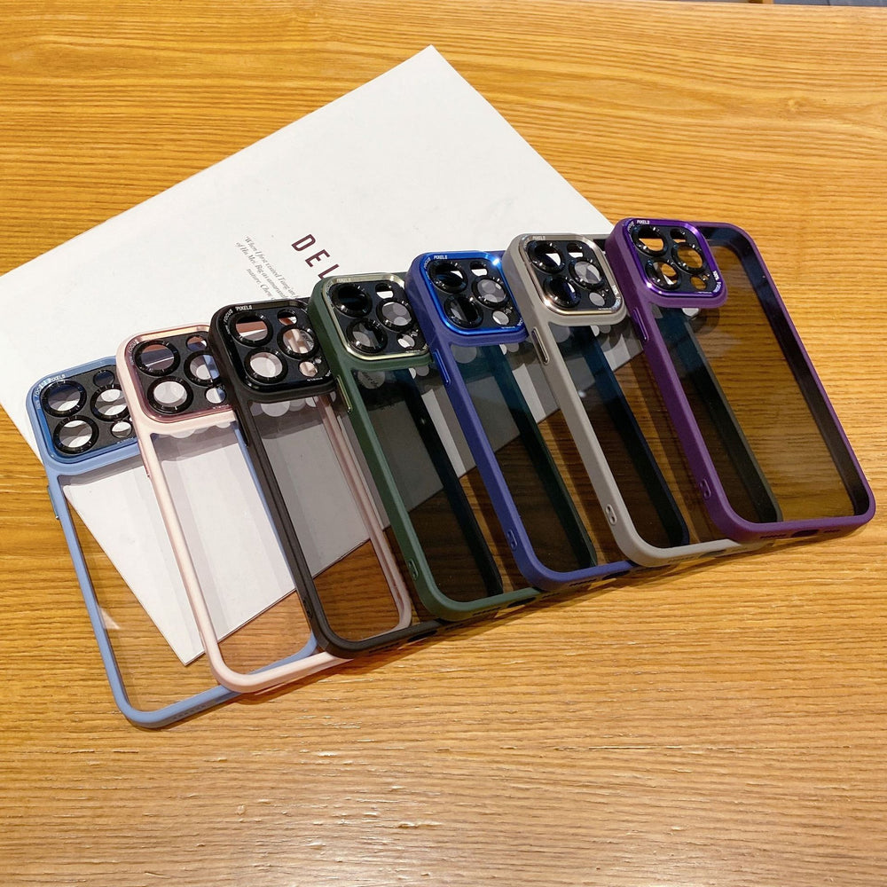 New iphone 16 armor case with eagle eye design, colorful border, transparent protective cover for iphone 14 and 13 pro