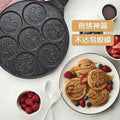 Wholesale die-cast non-stick pan seven-hole waffle cartoon smiley face grill frying pan breakfast pan pancake pan omelette pancake pan