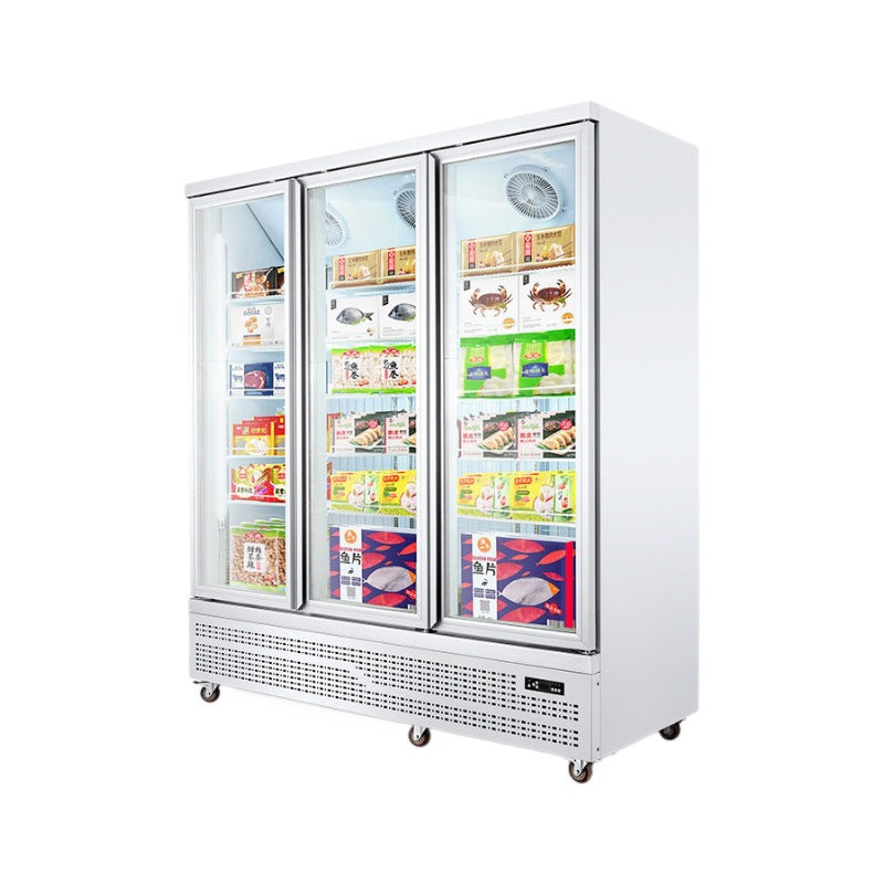 Hual bottom-mounted refrigeration display cabinet refrigerator commercial freezer cross-border supermarket fresh food refrigeration freezer
