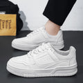 Men's spring new arrivals: breathable white sneakers, unique design, versatile youth sports shoes, chunky sole casual skate shoes for men