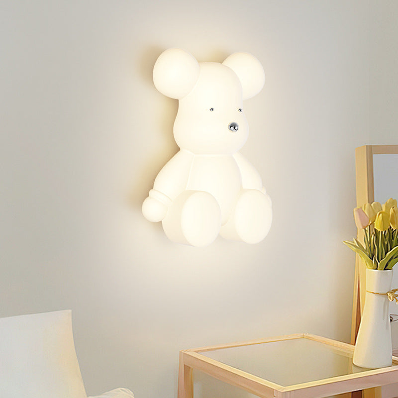 Wall lamp bedroom bedside lamp modern minimalist creative cartoon children's room led lamp Nordic Internet celebrity bear wall lamp