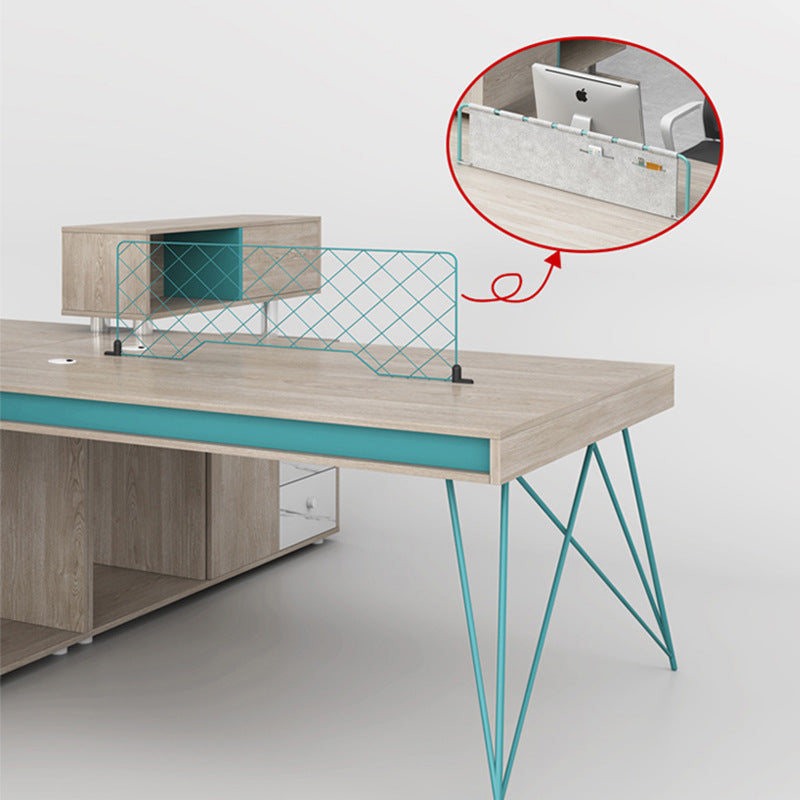Saint li staff office desk - minimalist modern financial desk and chair set, computer desk, card slot, stylish employee office desk