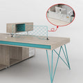 Saint li staff office desk - minimalist modern financial desk and chair set, computer desk, card slot, stylish employee office desk