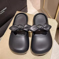 New summer closed-toe slippers for women, stylish soft-soled lazy slides, non-slip sandals, indoor home shoes - wholesale