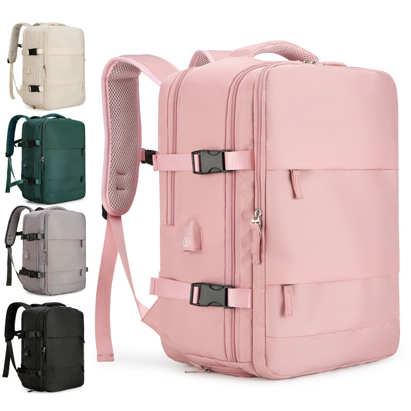 Selected high-value, load-reducing, large-capacity scratch-resistant backpack, high-quality book including separate shoe compartment, computer bag