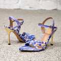 Trendy women's printed heeled sandals - pointed toe stiletto heels for evening parties & events - cross-border amazon style