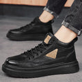 2025 spring new high-top martin boots for men - trendy, versatile, chunky sole casual leather shoes, workwear platform sneakers, streetwear shoes for men