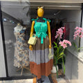 European and american cross-border women's clothing:  summer new arrivals - fashionable, elegant, casual, tie-waist, midi-length slip dress