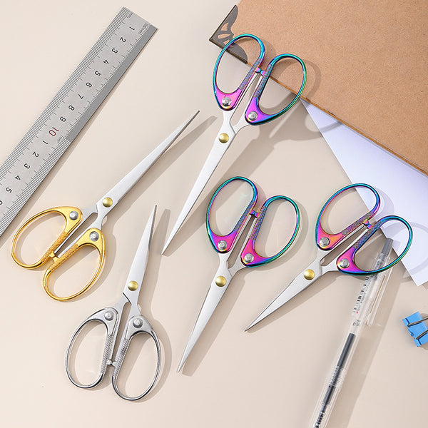Home Office Small Scissors Thickened Stainless Steel Handmade Paper Cutting Student Stationery Cutting Tea Art Tea Bag Cutting Cross Stitch Cutting